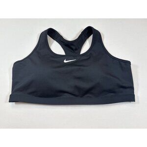 Nike Dri-Fit Swoosh Sports Bra Size 3X Black Racerback Polyester Stretch (BB354)